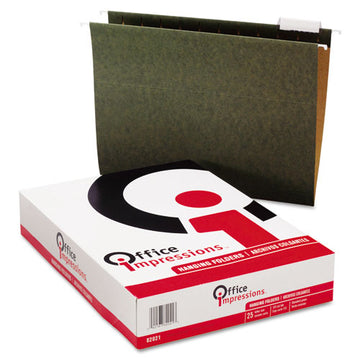 Office Impressions® Hanging File Folders, Letter Size, 1-5-cut Tab, Standard Green, 25-box freeshipping - TVN Wholesale